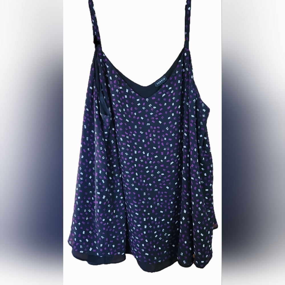 Torrid Sophie Swing Purple & White Confetti Print Tank Size 3
